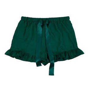 Lulus Pajama Shorts Green Ruffle Medium Lounge Sleepwear Soft Cozy